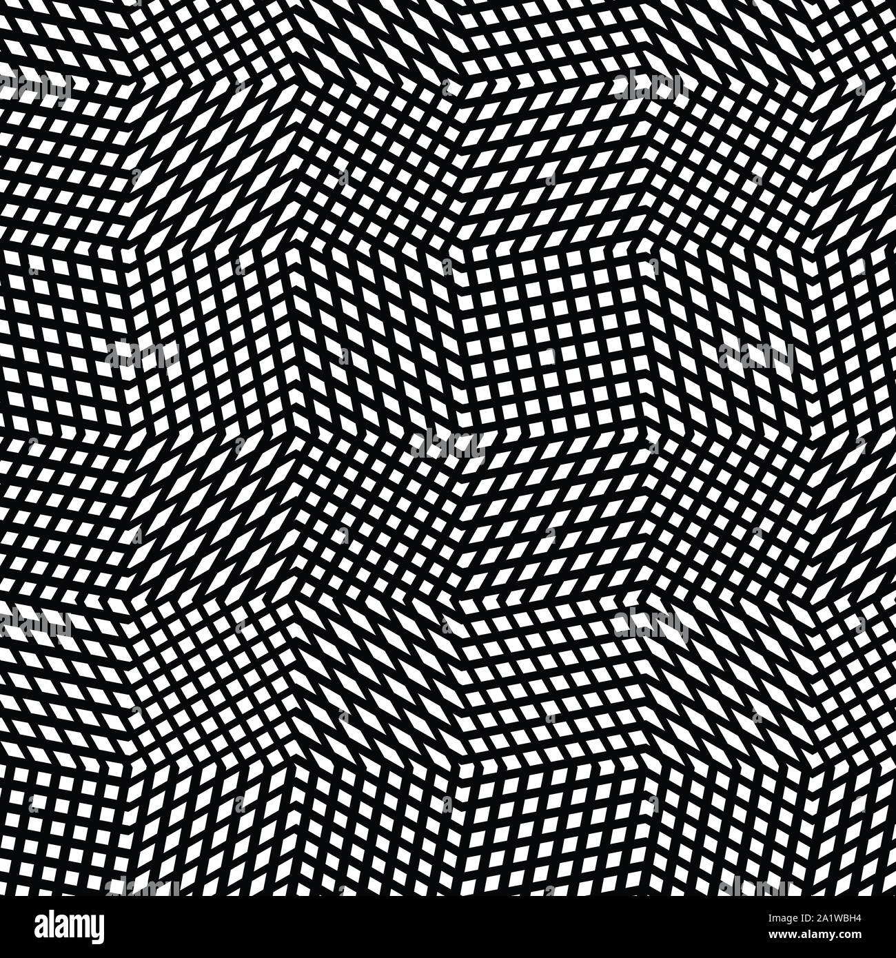 Warp, de forme libre, matrice réticulée de lignes de la matrice. Net géométriques complexes, web, modèle cellulaire contexte cellulaire. Amorphe, de forme libre, grille lat Illustration de Vecteur