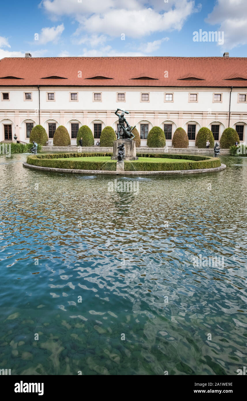 Le jardin Wallenstein, un 17e siècle dans le jardin du Palais du Sénat, Mala Strana, Prague, République tchèque. Banque D'Images