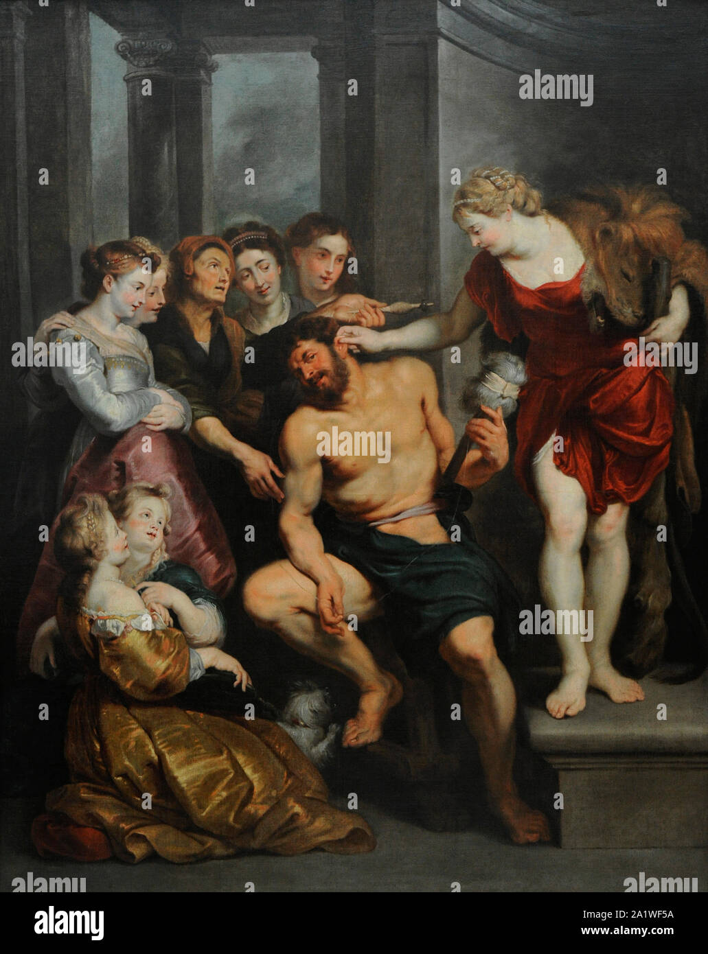 Peter Paul Rubens (1577-1640). Peintre flamand. Hercule et Omphale. San Fernando Académie Royale des Beaux-arts de Madrid. L'Espagne. Banque D'Images