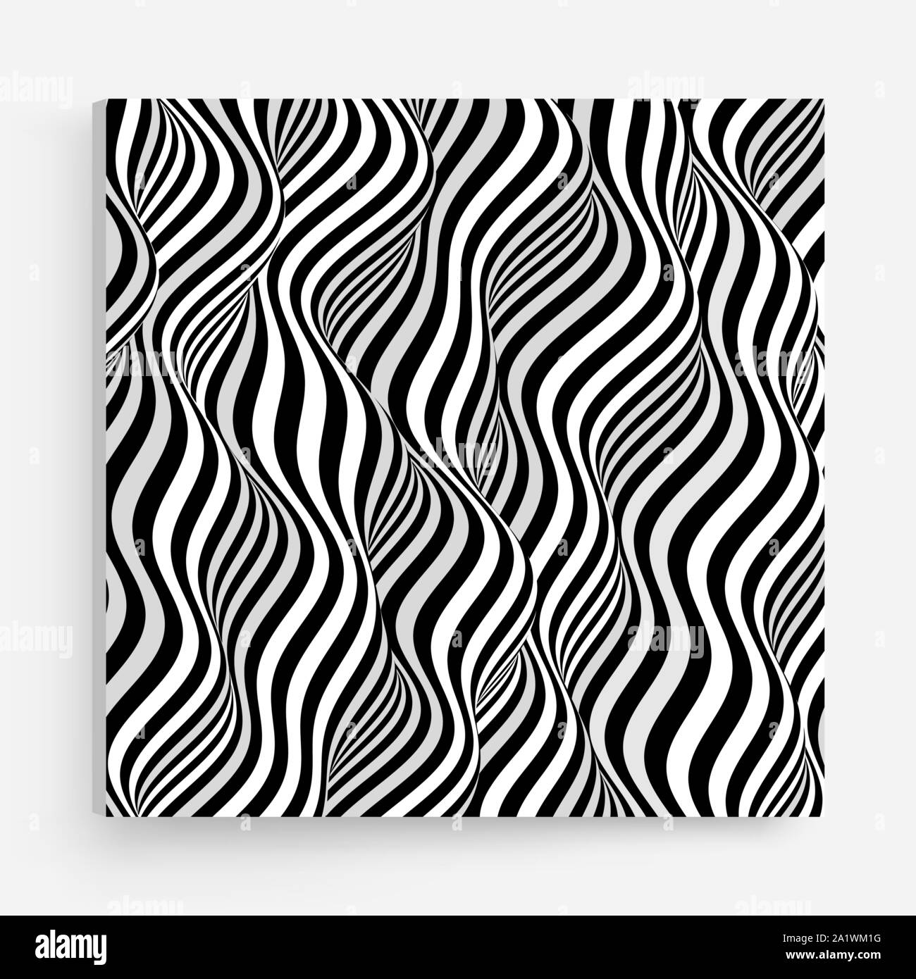 Modèle de conception de la couverture. Noir et blanc. Modèle avec illusion d'optique. 3d abstrait arrière-plan géométrique. Vector illustration. Illustration de Vecteur