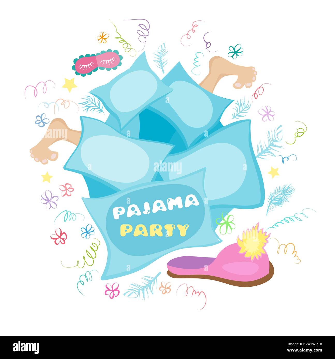 Typographie Illustration carte pour une soirée pyjama Image Vectorielle  Stock - Alamy