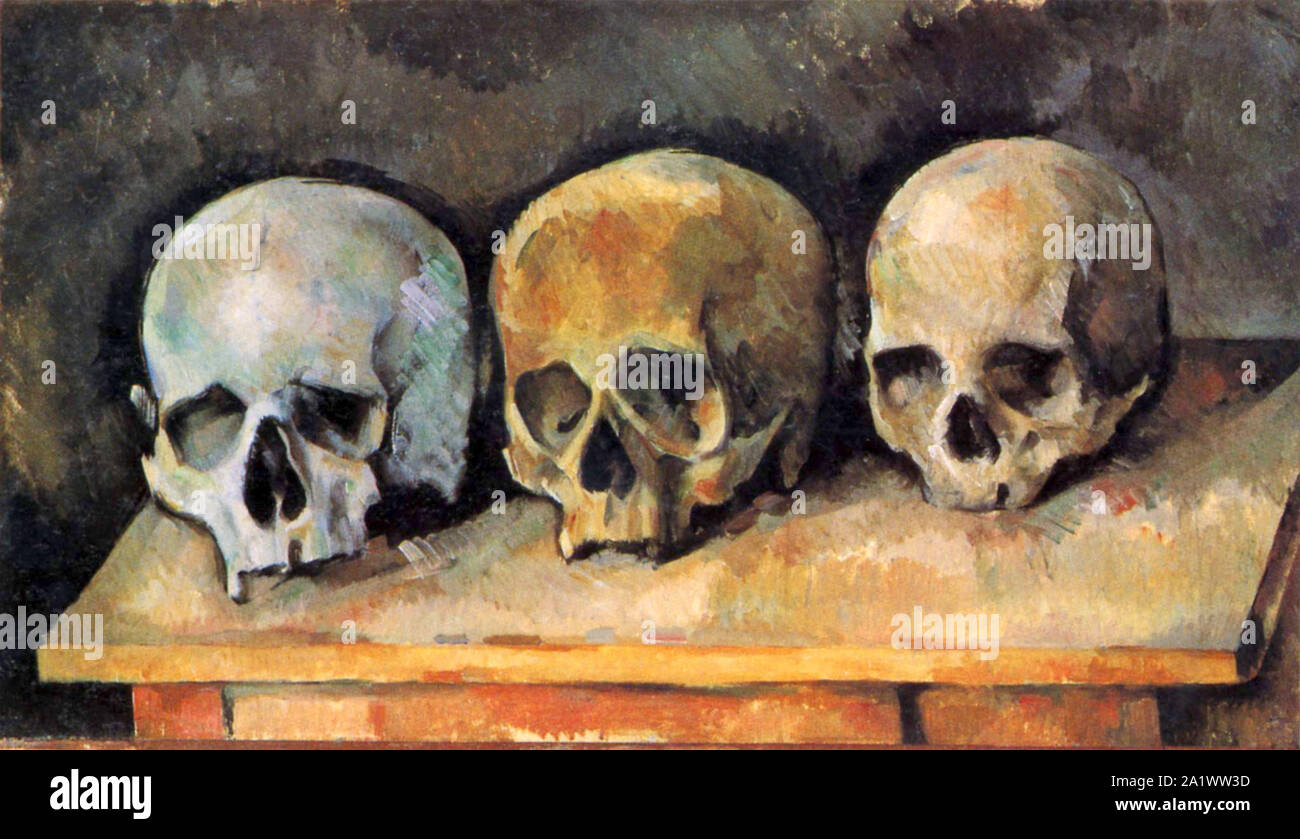 Les trois crânes de Paul Cézanne Banque D'Images