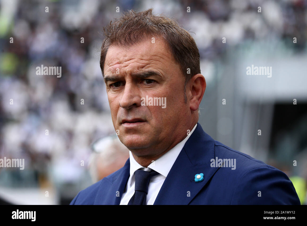 Turin , Italie . 28 SEPTEMBRE 2019 . Italien de série A. la Juventus FC vs Spal . Leonardo Semplici, entraîneur-chef de Spal. Banque D'Images