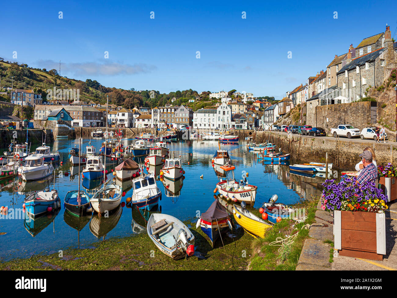 Mevagissey Cornwall, port de pêche. Banque D'Images