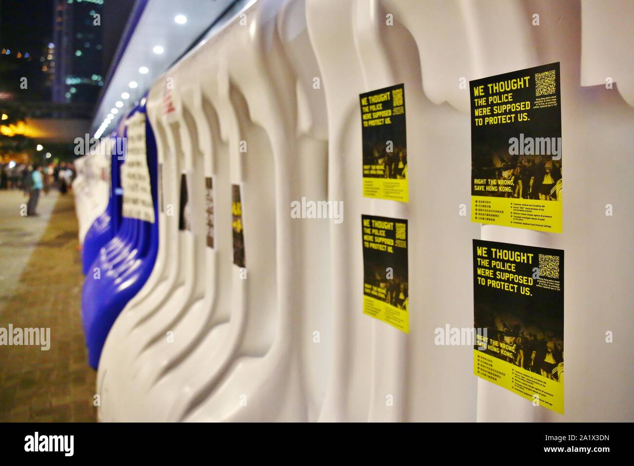 Hong Kong, Chine. 28 Sep, 2019. Centaines de milliers d'assister à une assemblée générale à Tamar Park, Amirauté, marquant le 5e anniversaire de circulation à Hong Kong. Gonzales : Crédit Photo/Alamy Live News Banque D'Images