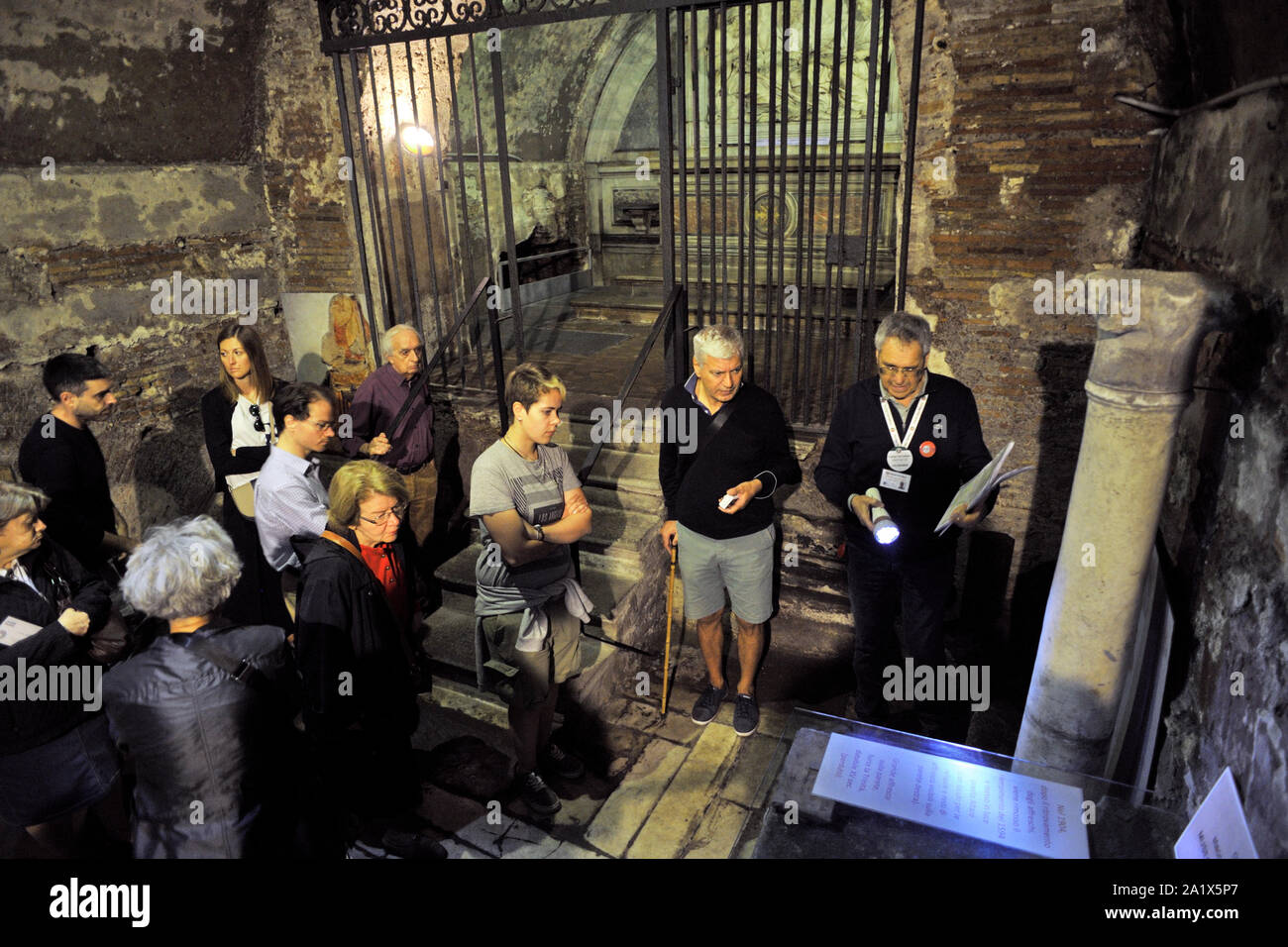 Italie, Rome, église de Santa Maria dans la via Lata, bâtiment romain souterrain Banque D'Images