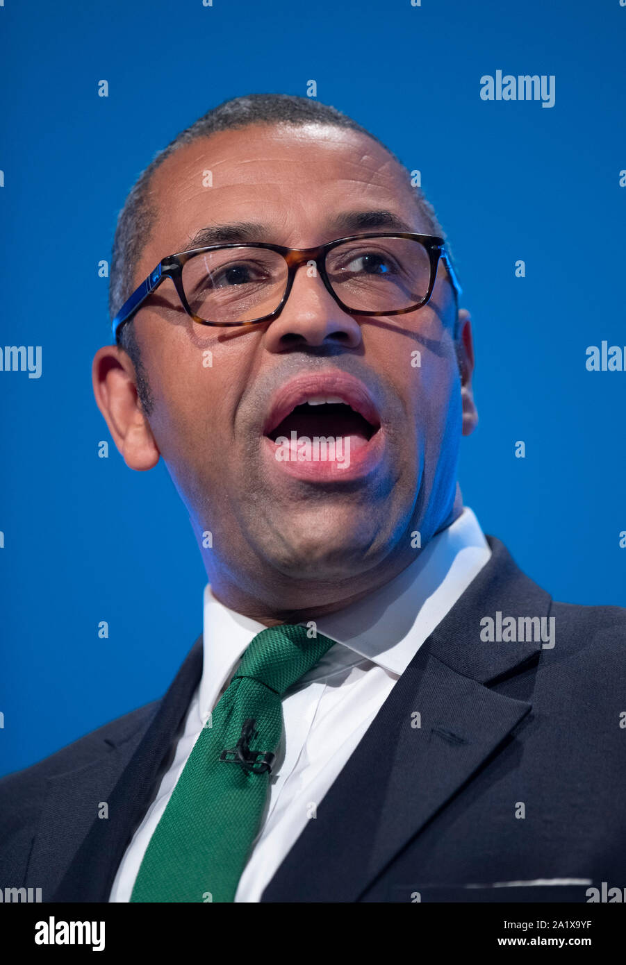 Manchester, UK. 29 septembre 2019. James habilement, coprésident du parti conservateur, Ministre sans portefeuille et MP pour Braintree parle lors de la première journée du congrès du parti conservateur à Manchester. © Russell Hart/Alamy Live News. Banque D'Images