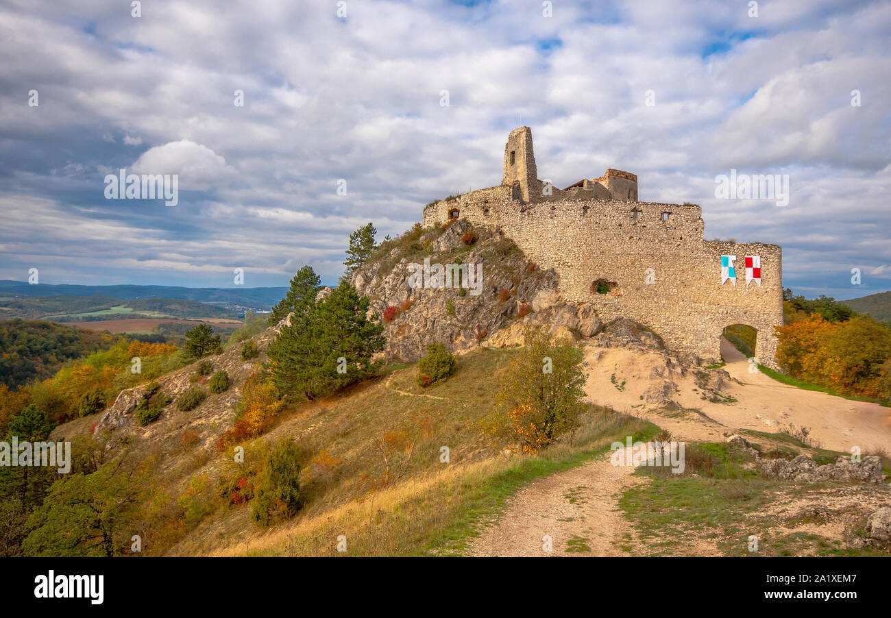 Le château de Cachtice, résidence d'Elisabeth Bathory, Slovalia Banque D'Images