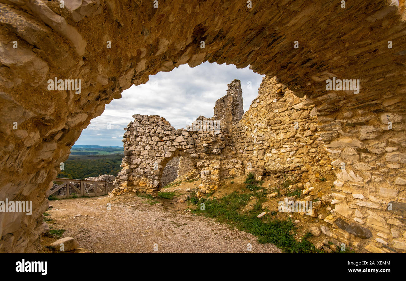 Le château de Cachtice, résidence d'Elisabeth Bathory, Slovalia Banque D'Images