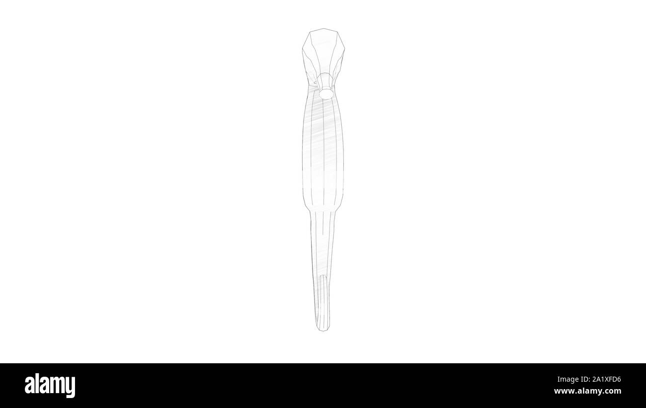 Le rendu 3d illustration d'un cheval de mer blanc fond isolé en studio Banque D'Images