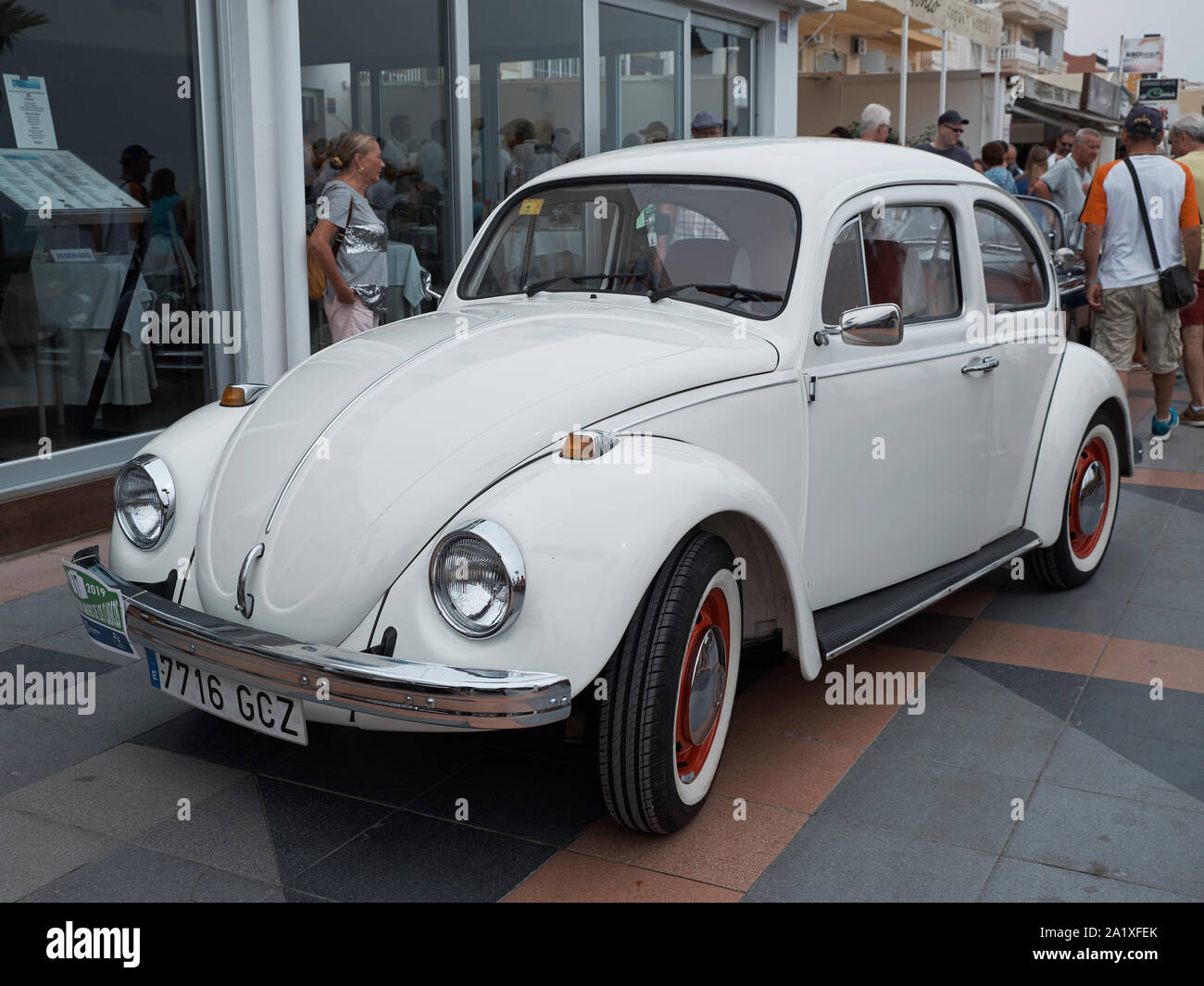 Volkswagen Beetle. Classic car réunion à Torremolinos, Malaga, Espagne. Banque D'Images