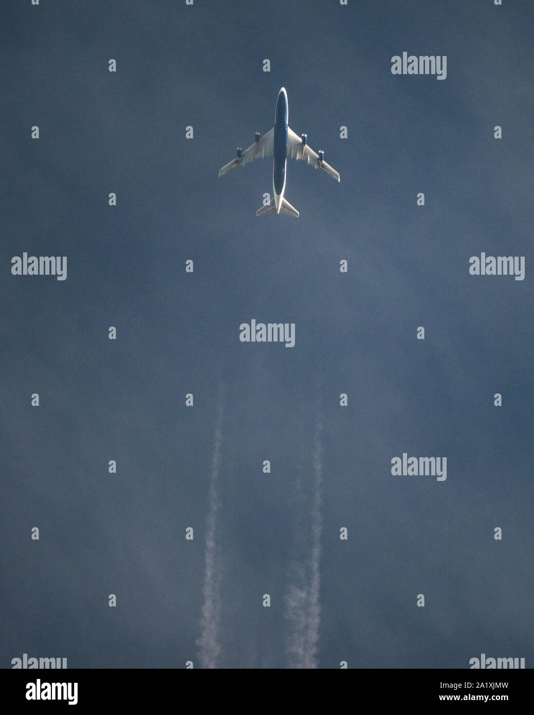 Glasgow, Royaume-Uni. 28 septembre 2019. Sur la photo : Jumbo à haute altitude dans le ciel. Colin Fisher/CDFIMAGES.COM Banque D'Images