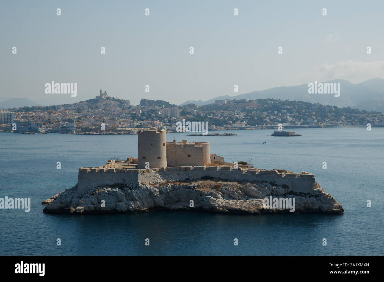 Vue générale de l'île et château d'If à Marseille Banque D'Images