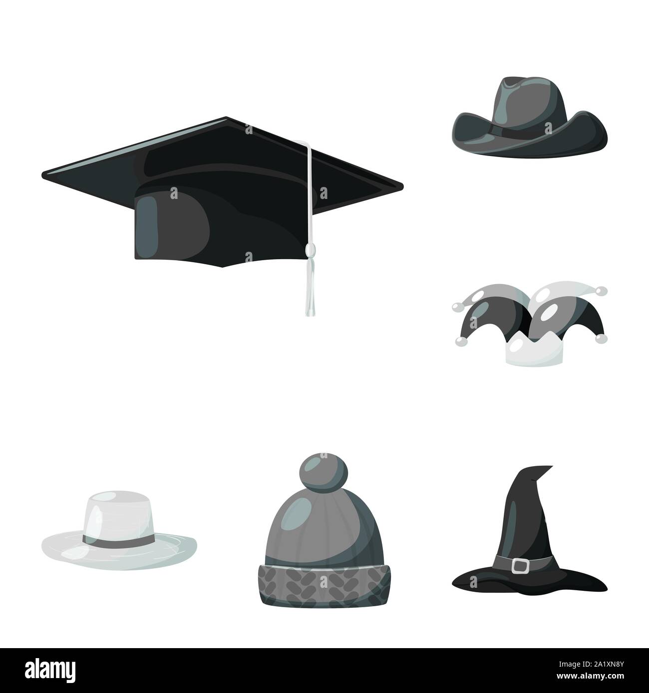 Objet isolé de hat et l'icône du casque. Ensemble de hat et profession d'illustration vectorielle stock. Illustration de Vecteur