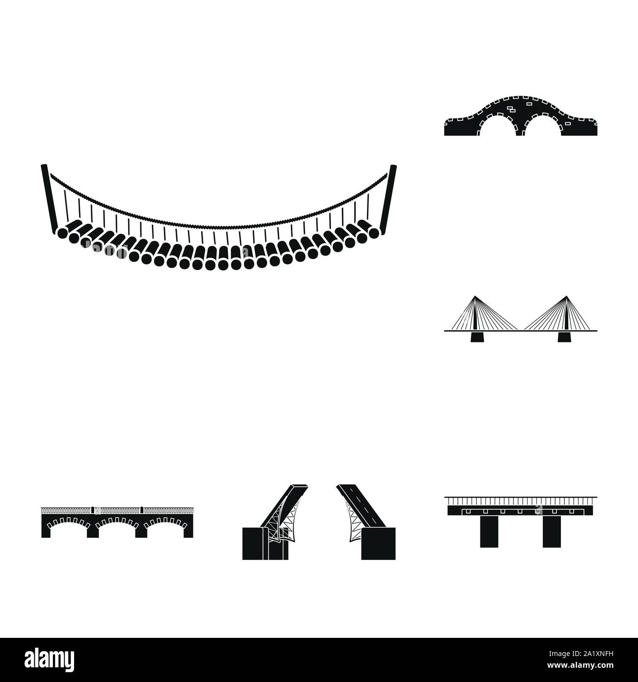Vector illustration de construire et d'autre signe. Jeu de construction de pont et l'icône vecteur pour stock. Illustration de Vecteur