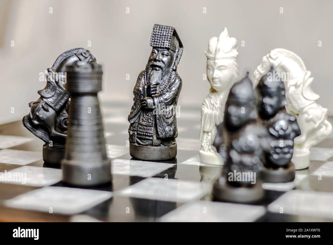 Jeu d'échecs. Le leadership et la concurrence concept. Banque D'Images