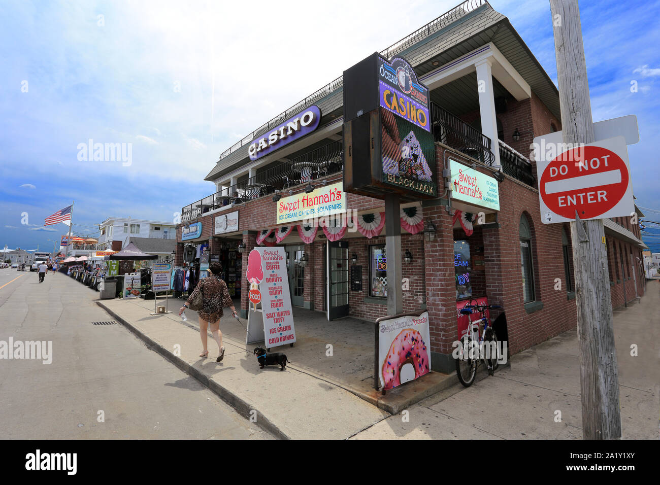 Sur la promenade Casino Hampton Beach New Hampshire Banque D'Images