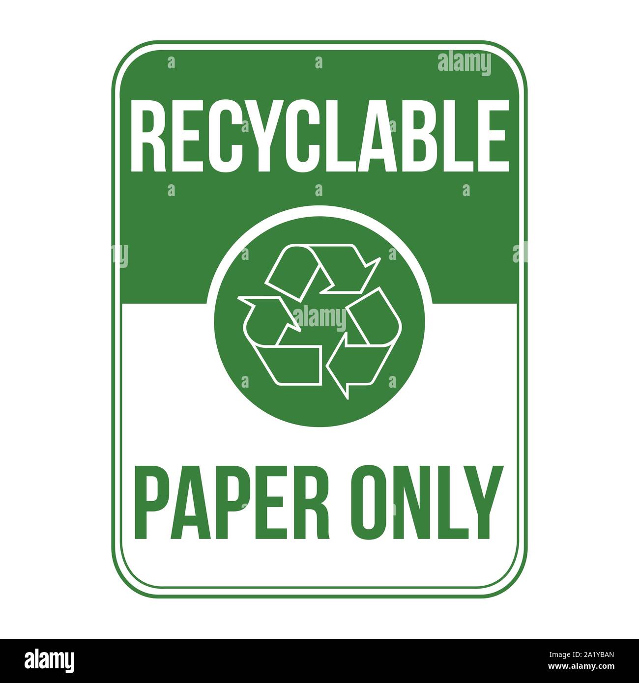 Seul signe en papier recyclable. Un bureau ou une entreprise signe. Stock Vector illustration isolé sur fond blanc. Illustration de Vecteur