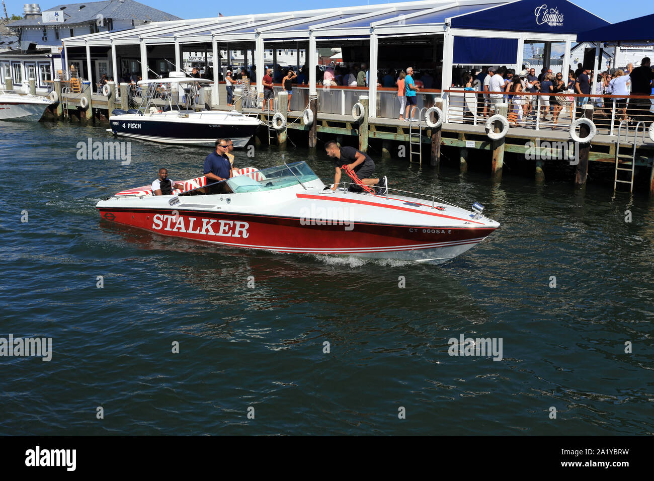 Claudio est sur l'eau de New York Long Island Greenport Banque D'Images