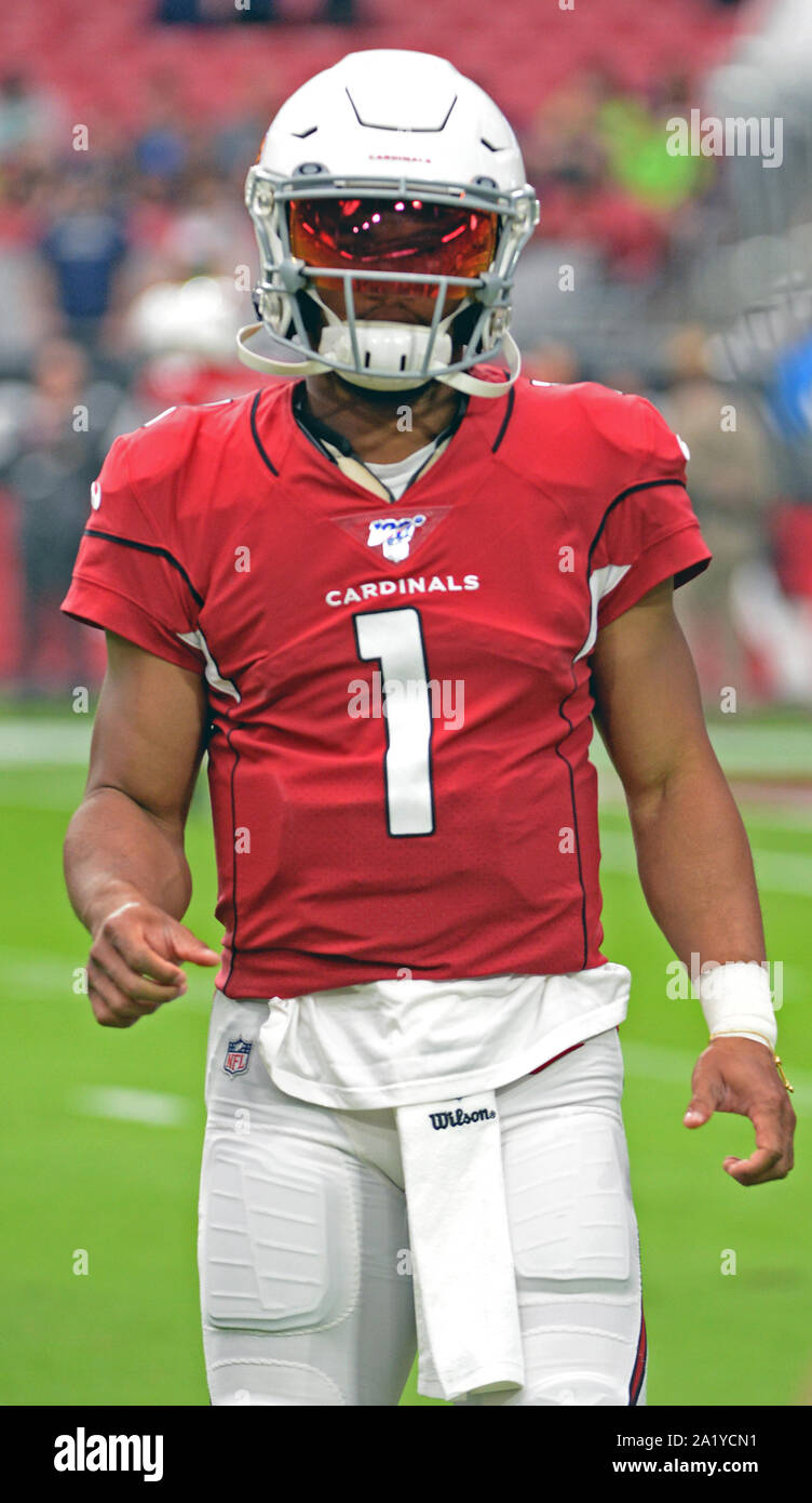 Glendale, États-Unis. Sep 29, 2019. Arizona Cardinals' quarterback Kyler Murray se réchauffe avant les cardinaux jouent les Arizona Cardinals au stade de State Farm, à Glendale (Arizona) le dimanche, Septembre 29, 2019. Photo par Art Foxall/UPI UPI : Crédit/Alamy Live News Banque D'Images