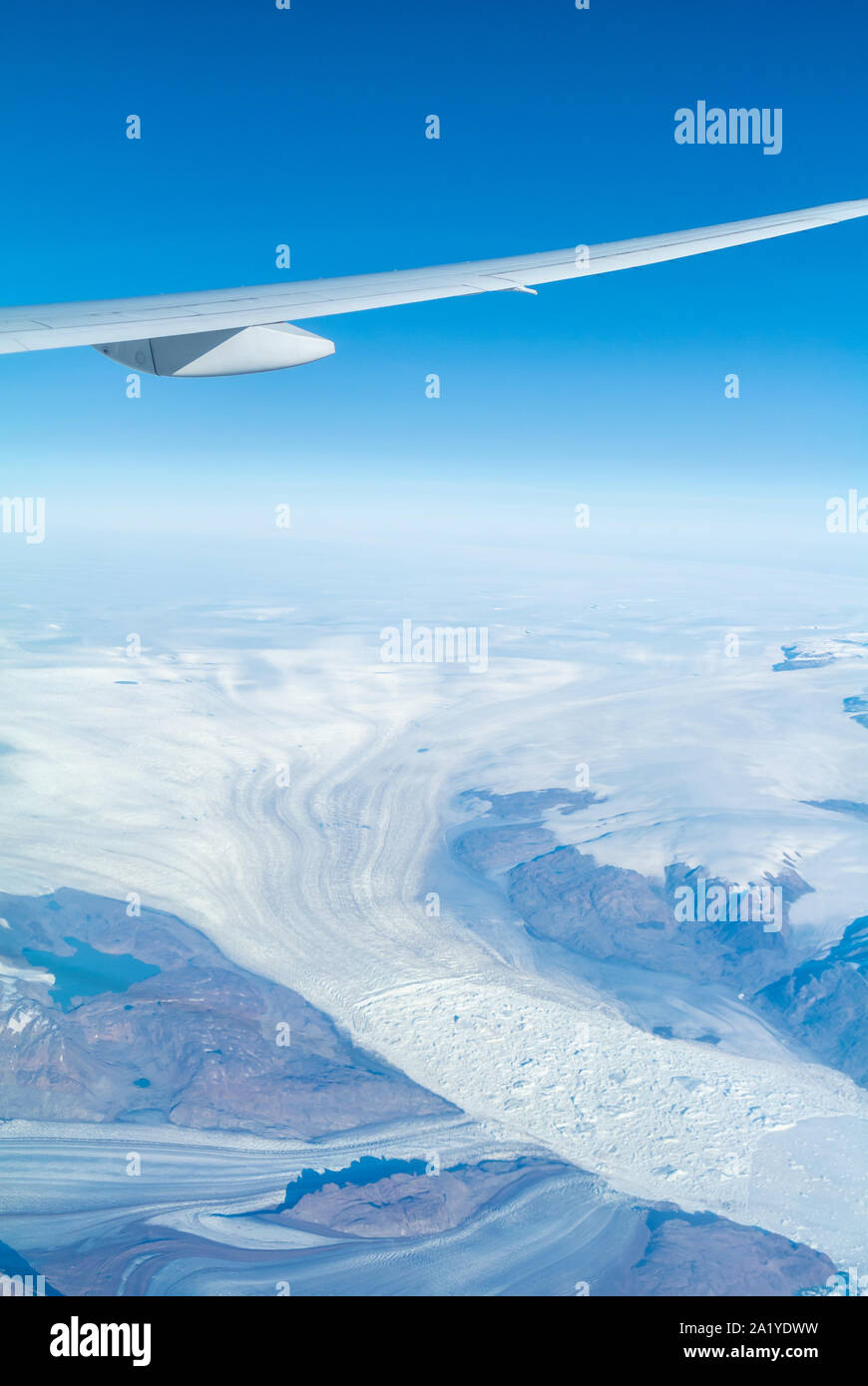 Paysage aérien du Groenland avec glacier et de la neige, du Groenland, du Danemark Royaume-Uni Banque D'Images