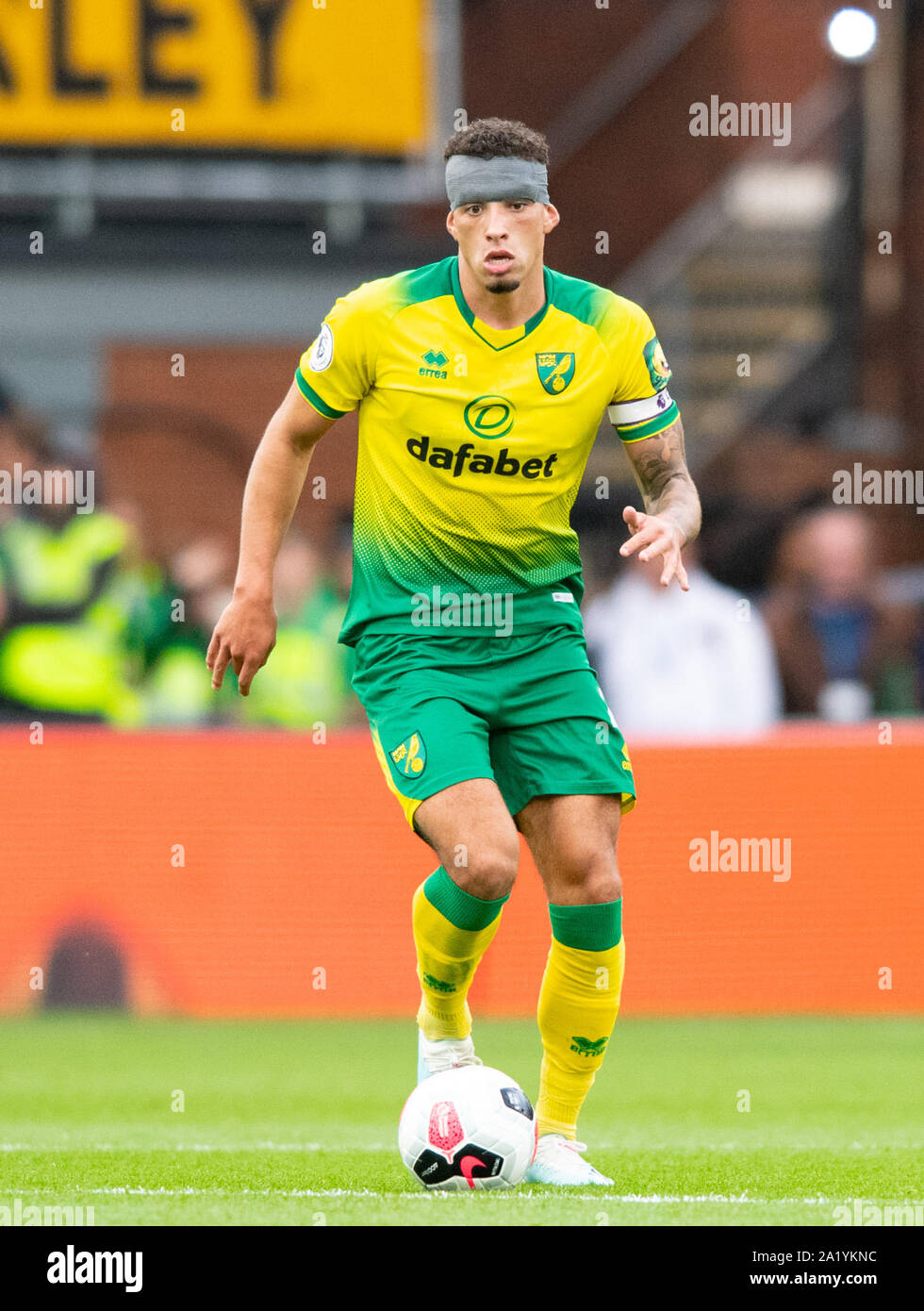 Londres, Royaume-Uni. 28 Sep, 2019. Norwich City Ben Godfrey au cours de la Premier League match entre Norwich City et Crystal Palace à Selhurst Park, Londres, Angleterre le 28 septembre 2019. Photo par Andrew/Aleksiejczuk Premier Images des médias. Credit : premier Media Images/Alamy Live News Banque D'Images