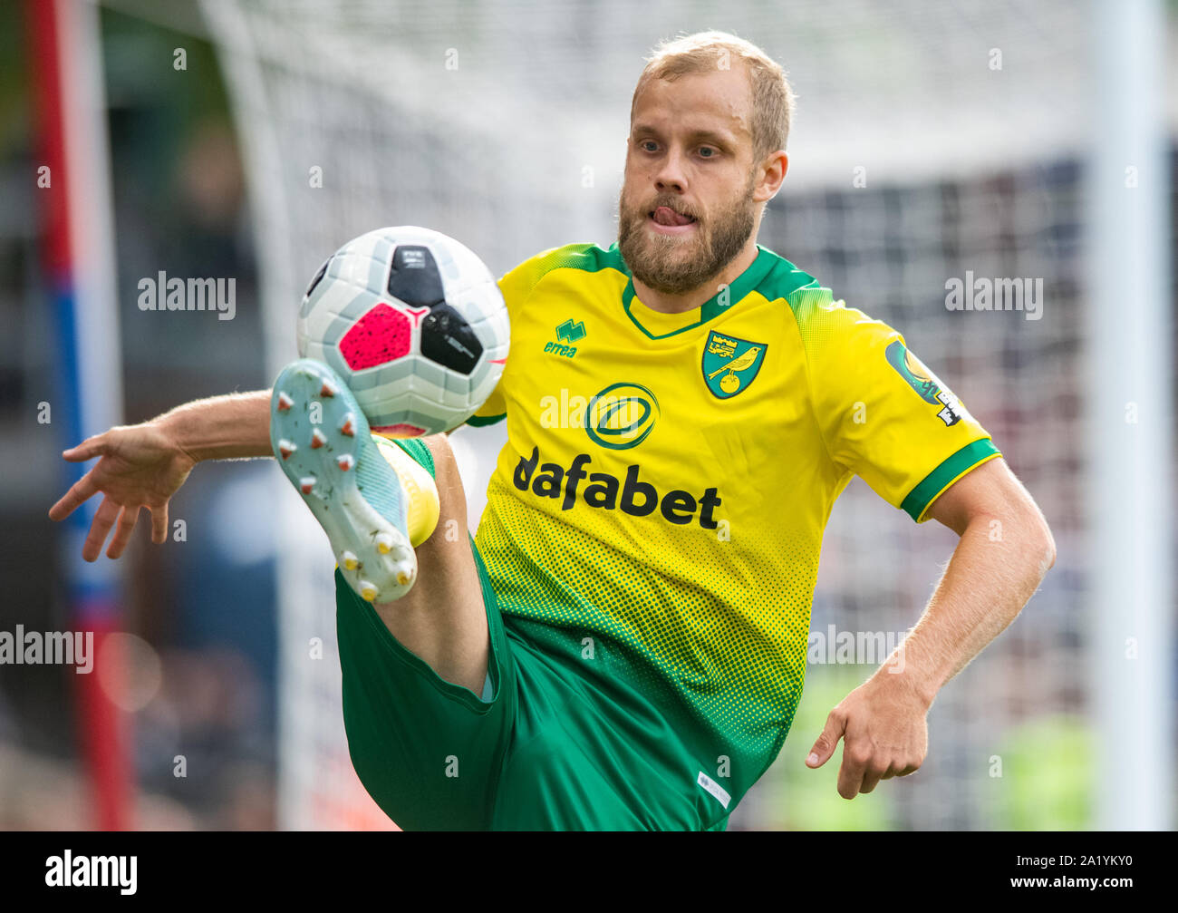 Londres, Royaume-Uni. 28 Sep, 2019. Teemu Pukki Norwich City au cours de la Premier League match entre Norwich City et Crystal Palace à Selhurst Park, Londres, Angleterre le 28 septembre 2019. Photo par Andrew/Aleksiejczuk Premier Images des médias. Credit : premier Media Images/Alamy Live News Banque D'Images