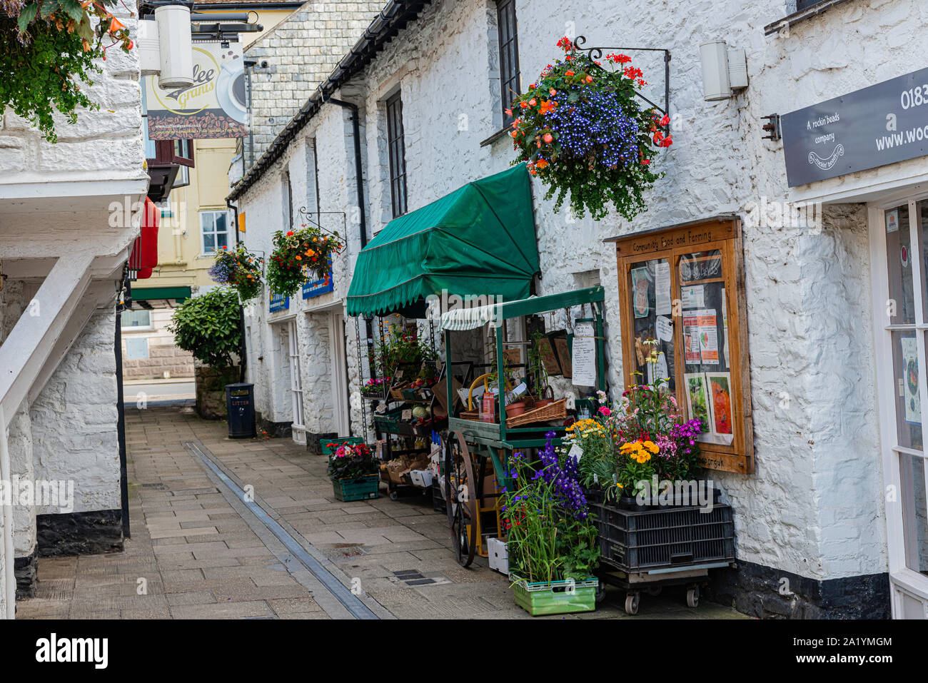 Red Lion Yard shopping precinct à Okehampton, Devon, Royaume-Uni. Banque D'Images