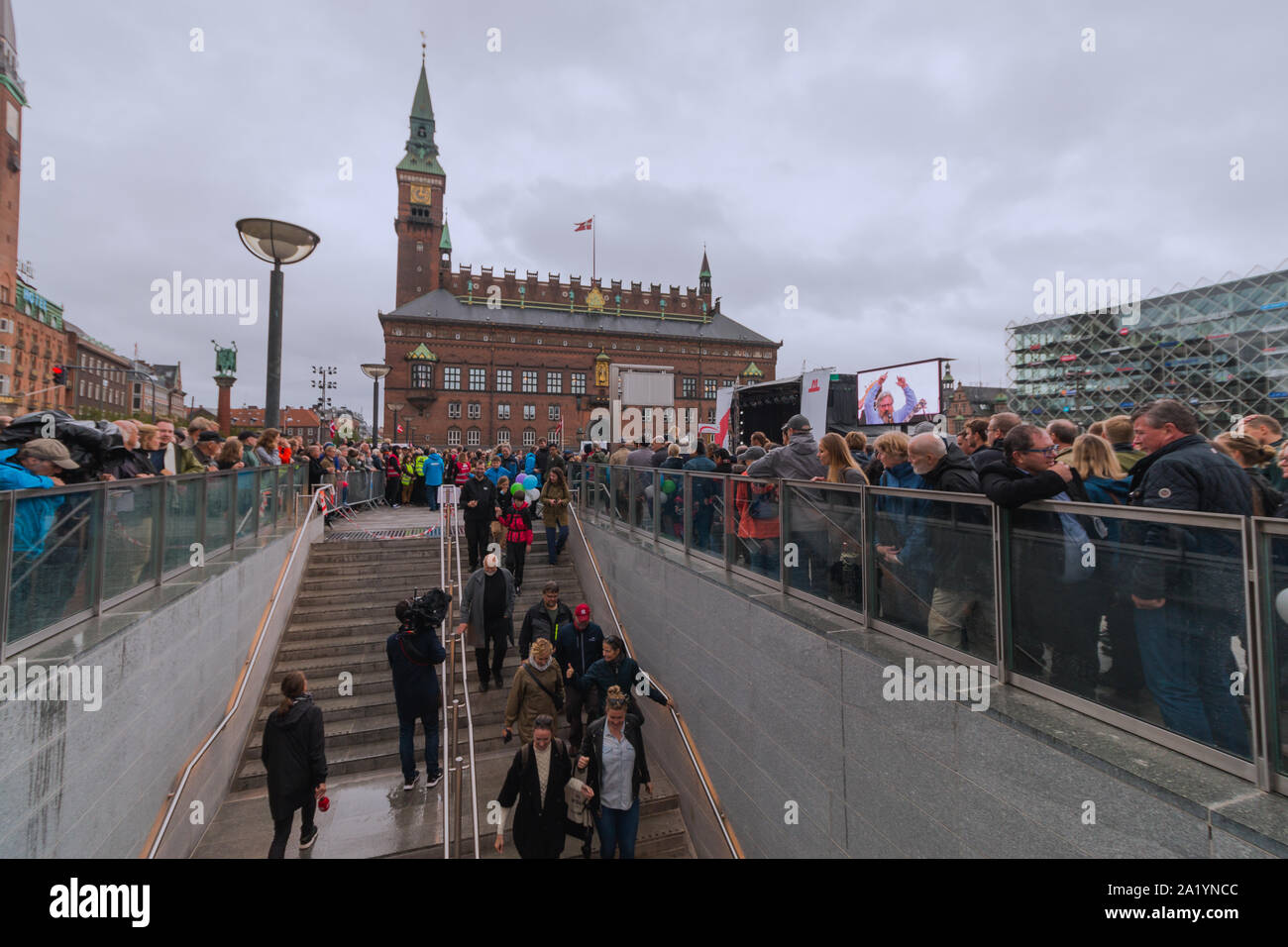 Copenhague, Danemark, Nouvelle-Zélande - 29 9 2019 : Nouvelle ligne de métro M3 cityringen Radhusplads ouverture à Copenhague Banque D'Images