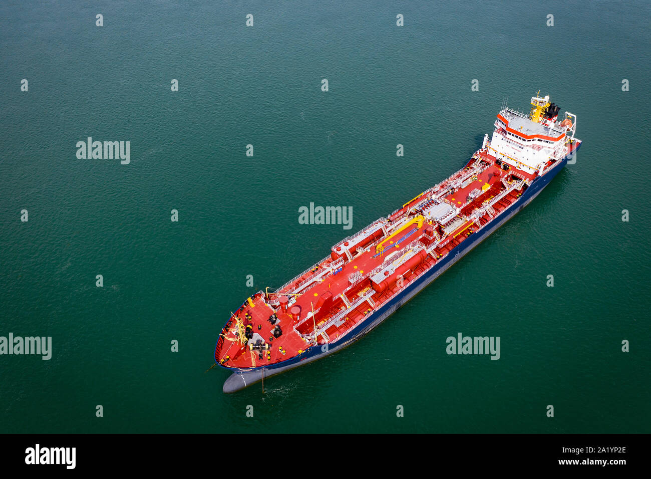 Transporteur de produits chimiques et pétrolières ancré au port de Montréal dans le fleuve Saint-Laurent. Banque D'Images