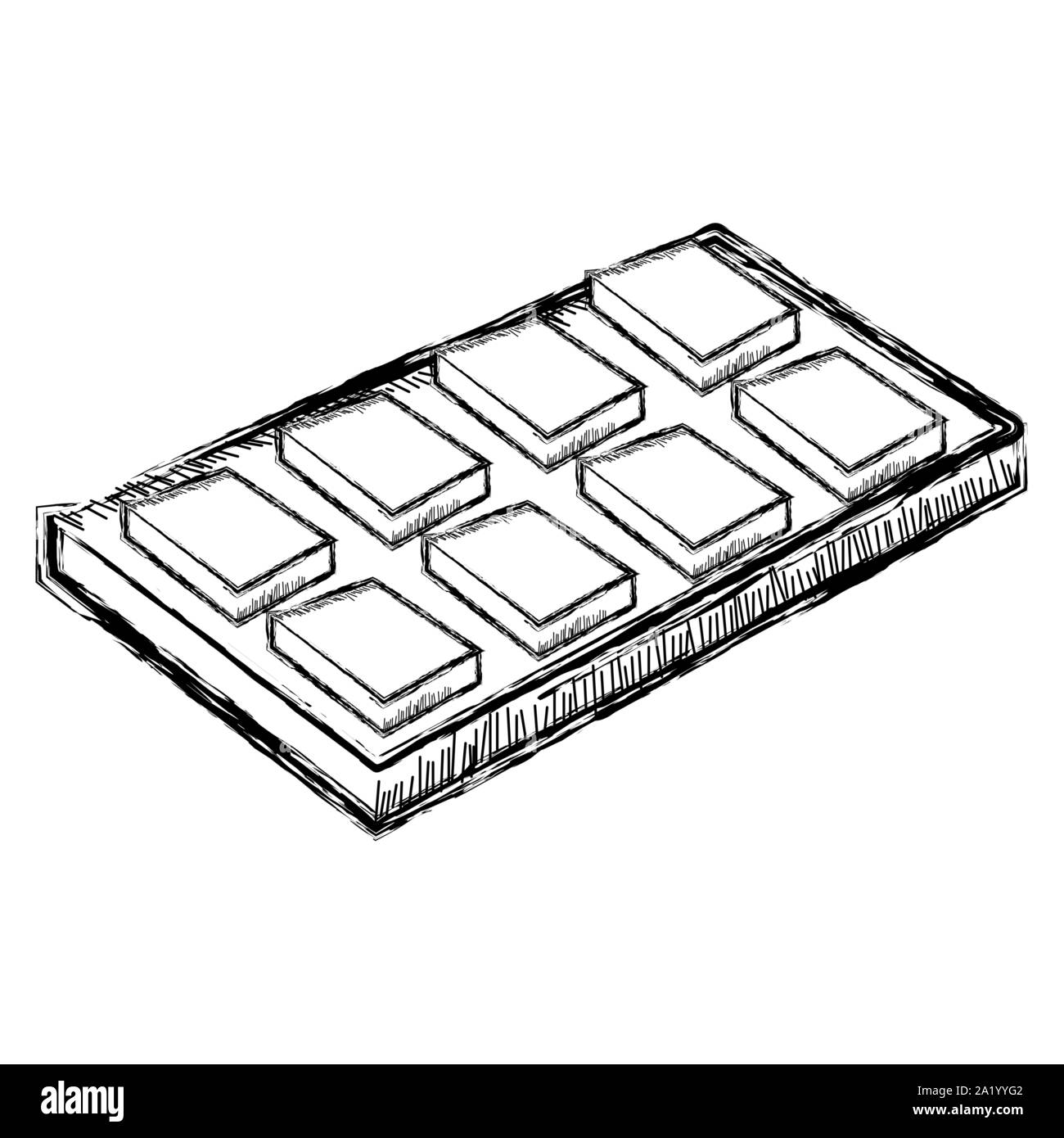 Retro isolés croquis d'une barre de chocolat - Vector illustration Illustration de Vecteur