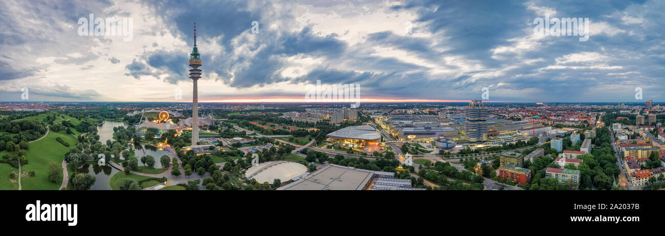 L'Olymic de Munich à partir de ci-dessus Banque D'Images