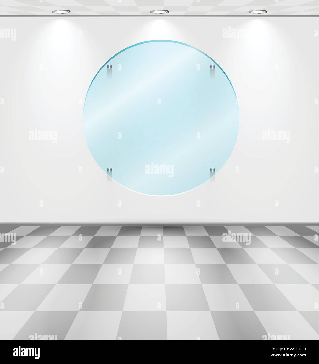 Réservation chambre avec table ronde en verre Illustration de Vecteur