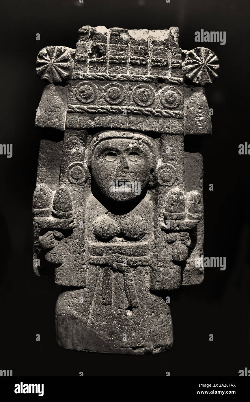 Chicomecoatl, déesse du maïs. Les Aztèques la culture méso-américaine dans le centre du Mexique 1300 post-classic de 1521. Amérique centrale mexicaine, cuisine américaine. Banque D'Images