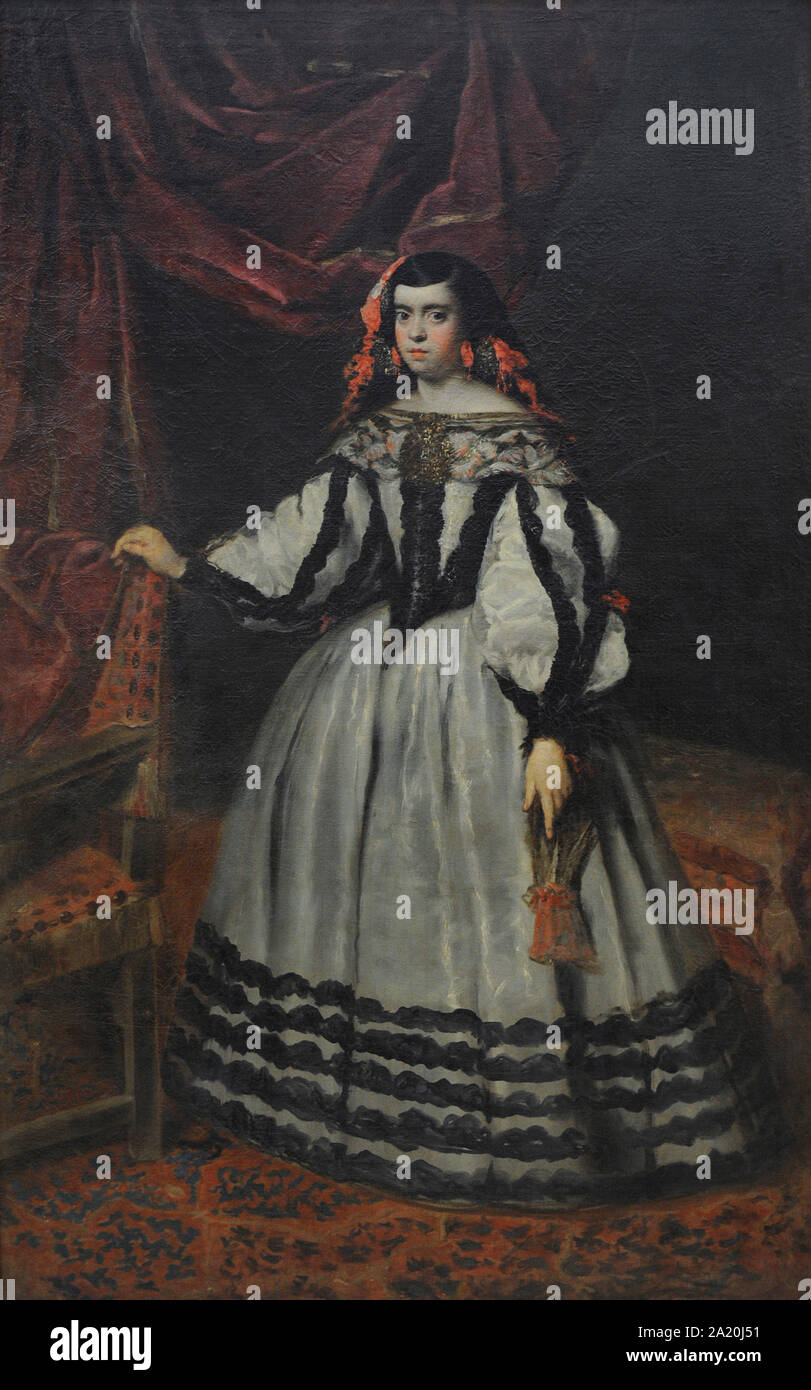 Juan Bautista Martinez del Mazo (ca.1611-1667). Peintre espagnol. Portrait de la Duchesse de Hijar. San Fernando Académie Royale des Beaux-arts de Madrid. L'Espagne. Banque D'Images