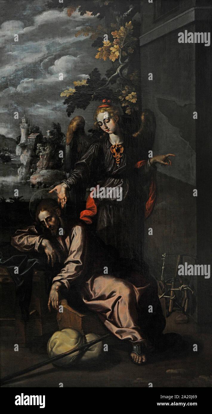 Francisco Pacheco (1564-1644). Peintre espagnol. Le rêve de saint Joseph. San Fernando Académie Royale des Beaux-arts de Madrid. L'Espagne. Banque D'Images