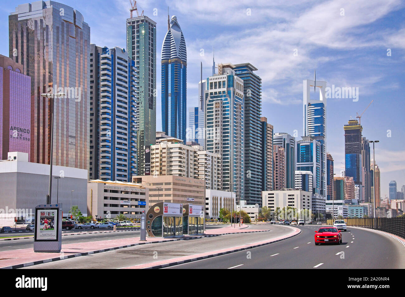 Gratte-ciel, le centre-ville de Dubai, Dubaï, Émirats Arabes Unis Banque D'Images