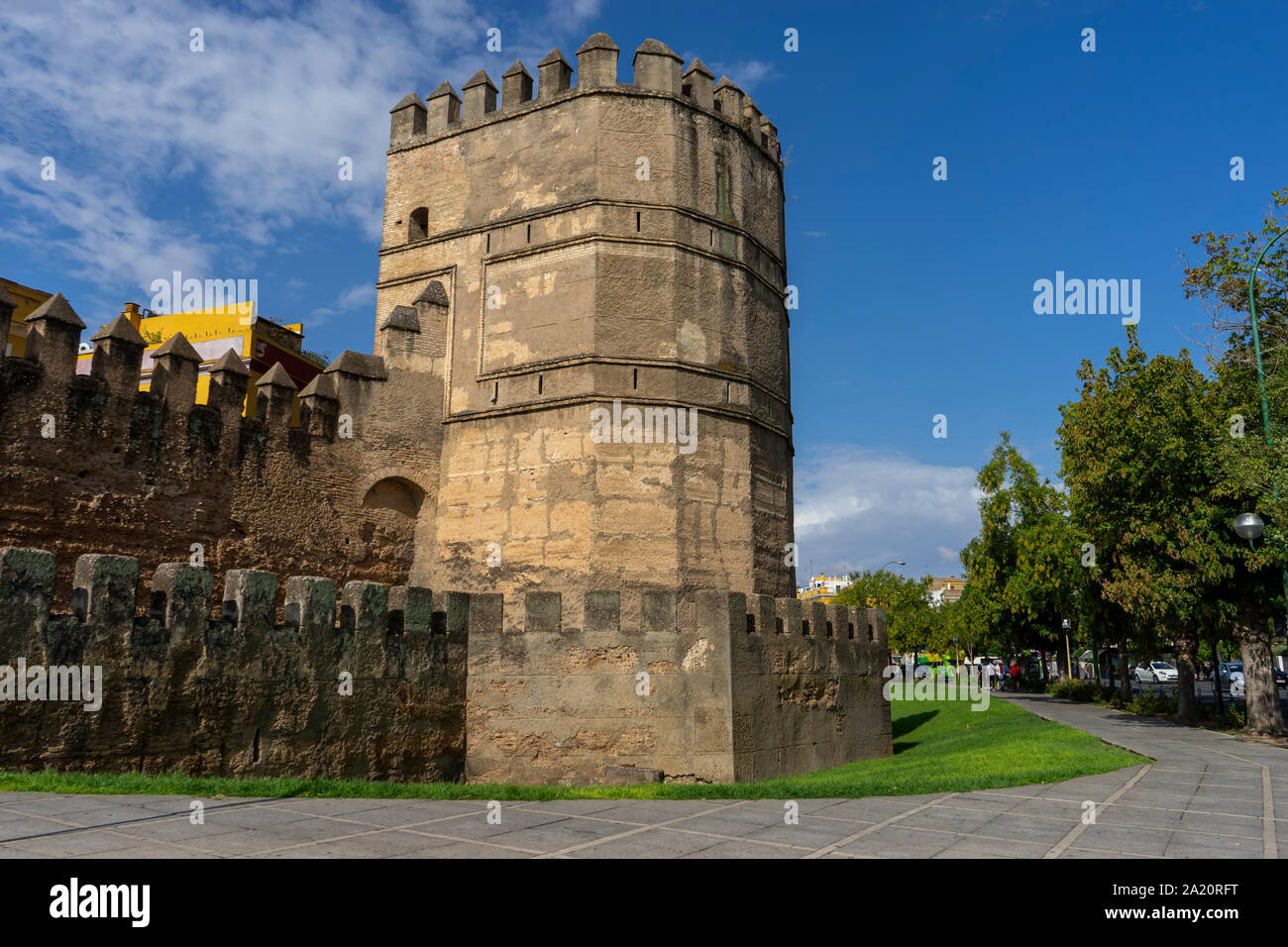Mur almohade de la ville de Séville, Espagne Banque D'Images