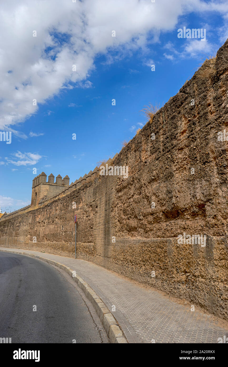 Mur almohade de la ville de Séville, Espagne Banque D'Images