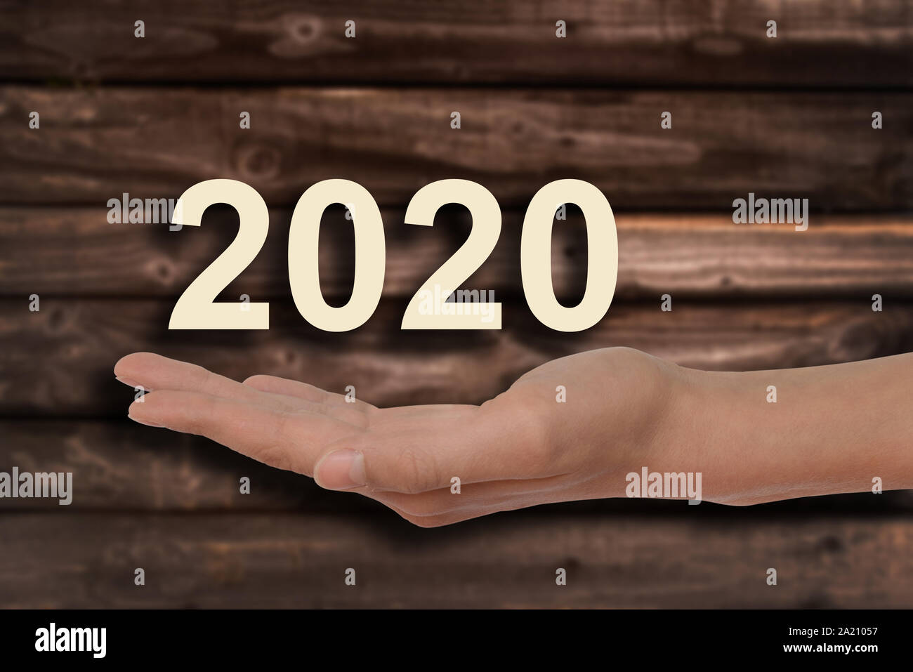 Place proposant des numéros de 2020, Jaguar, nouvel an et jours fériés carte de souhaits Banque D'Images