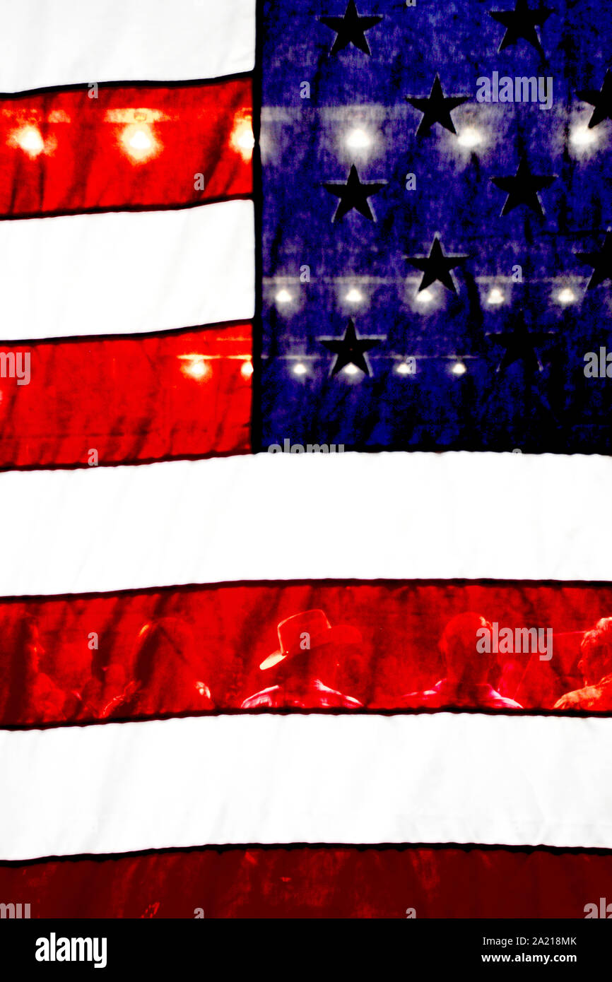 Le gouverneur du Texas, Rick Perry, candidat à l'élection présidentielle et (R-Tx) tient une réunion publique à Derry, dans le New Hampshire. Banque D'Images