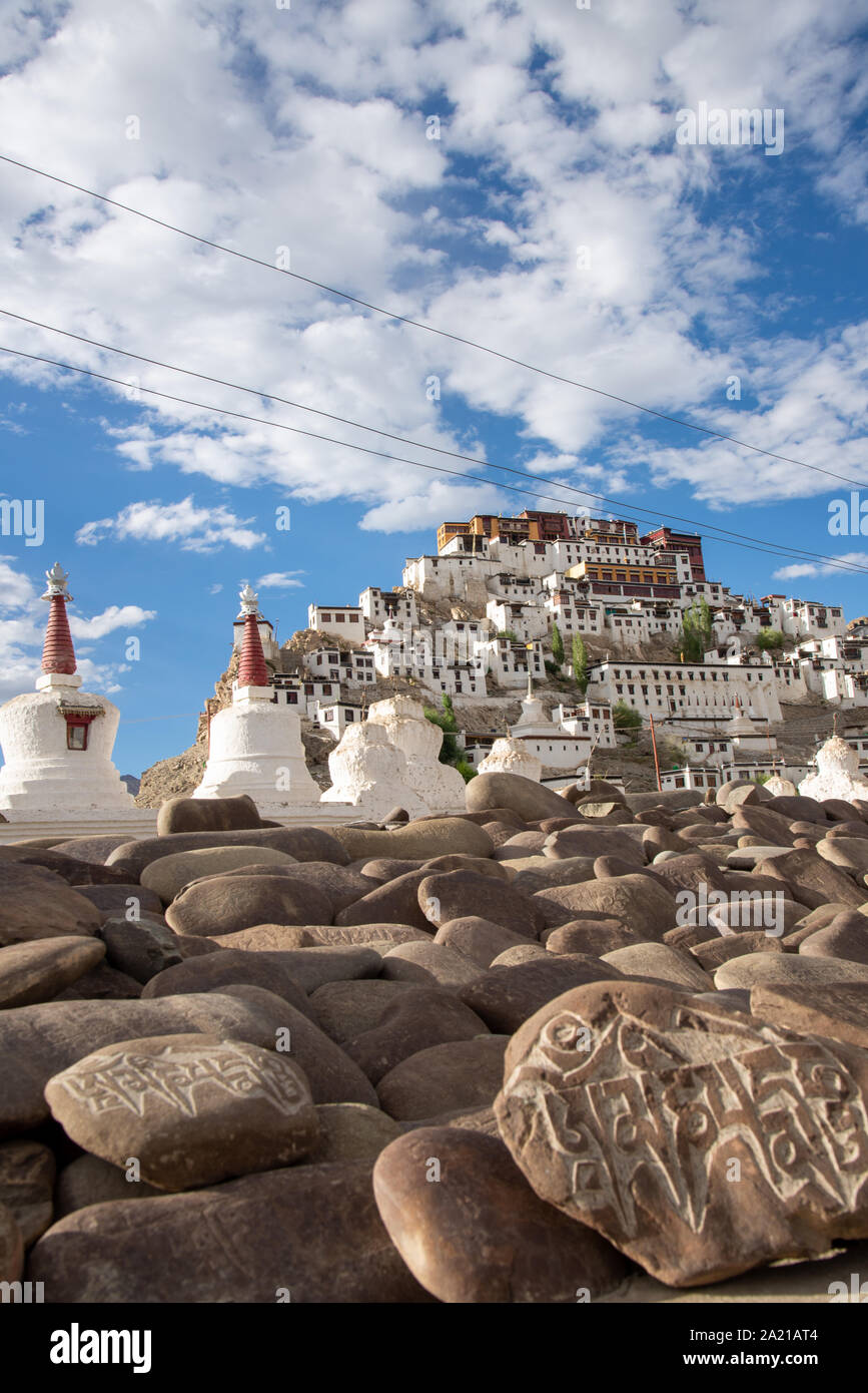 Voir au monastère de Thiksey au Ladakh, Inde Banque D'Images