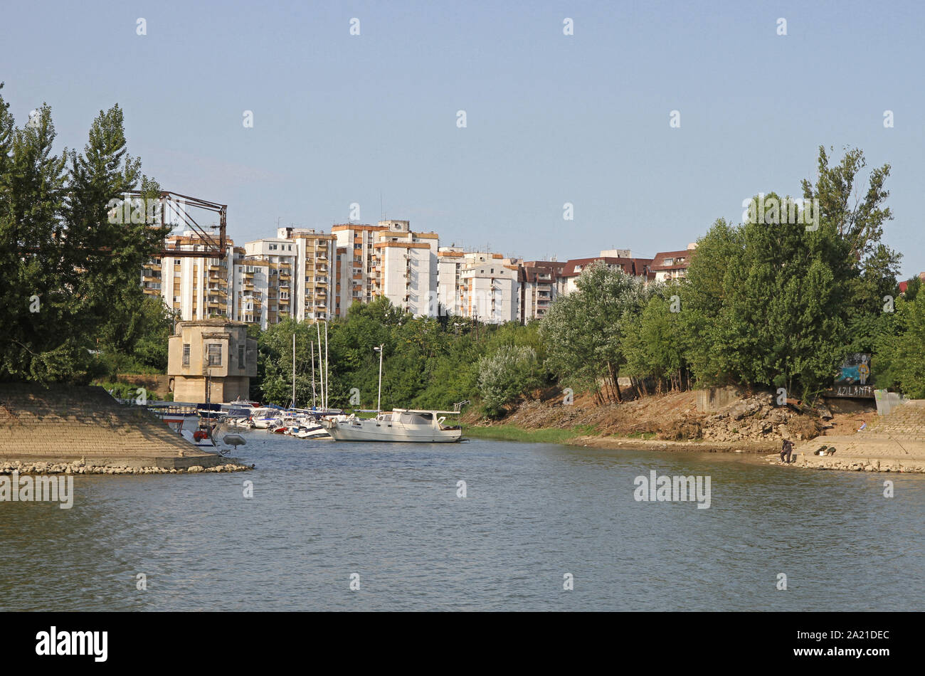 Dorcol-Old ¶Association des villes, centrale pour le tourisme et les loisirs sur l'eau de Dorcol- ancienne, un monument historique sur le Danube, Belgrade, Serbie. Banque D'Images