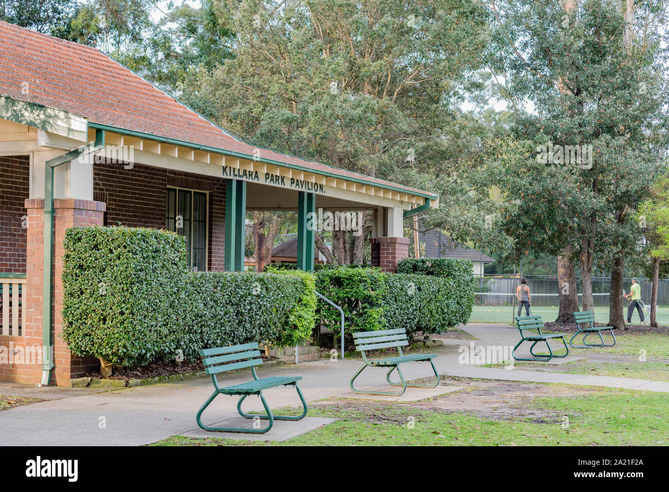 Dans le quartier Côte-Nord banlieue de Killara se trouve la Russie conçu Domaine viticole Killara Park pavilion à côté du Bert Oldfield Oval et de tennis Banque D'Images