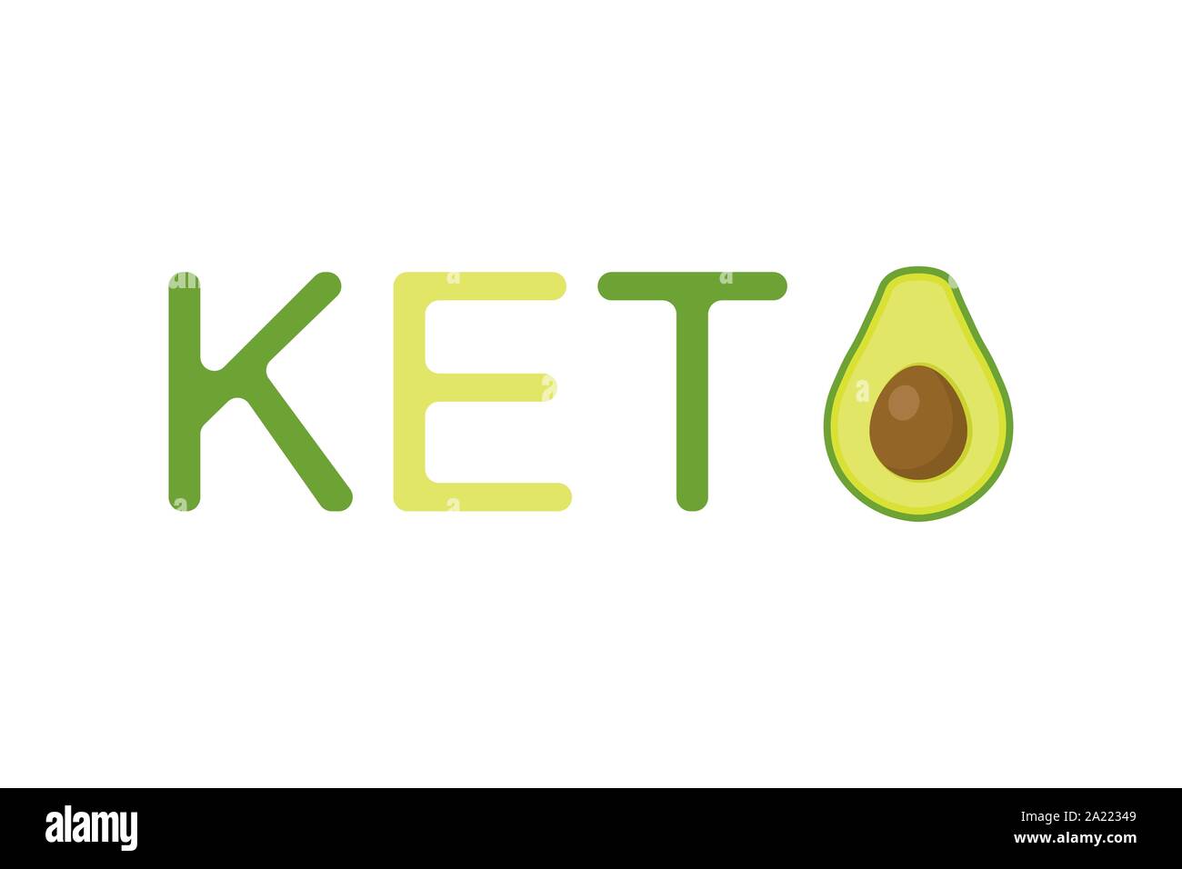 Inscription céto avec avocat icône. Vector EPS10 Illustration de Vecteur