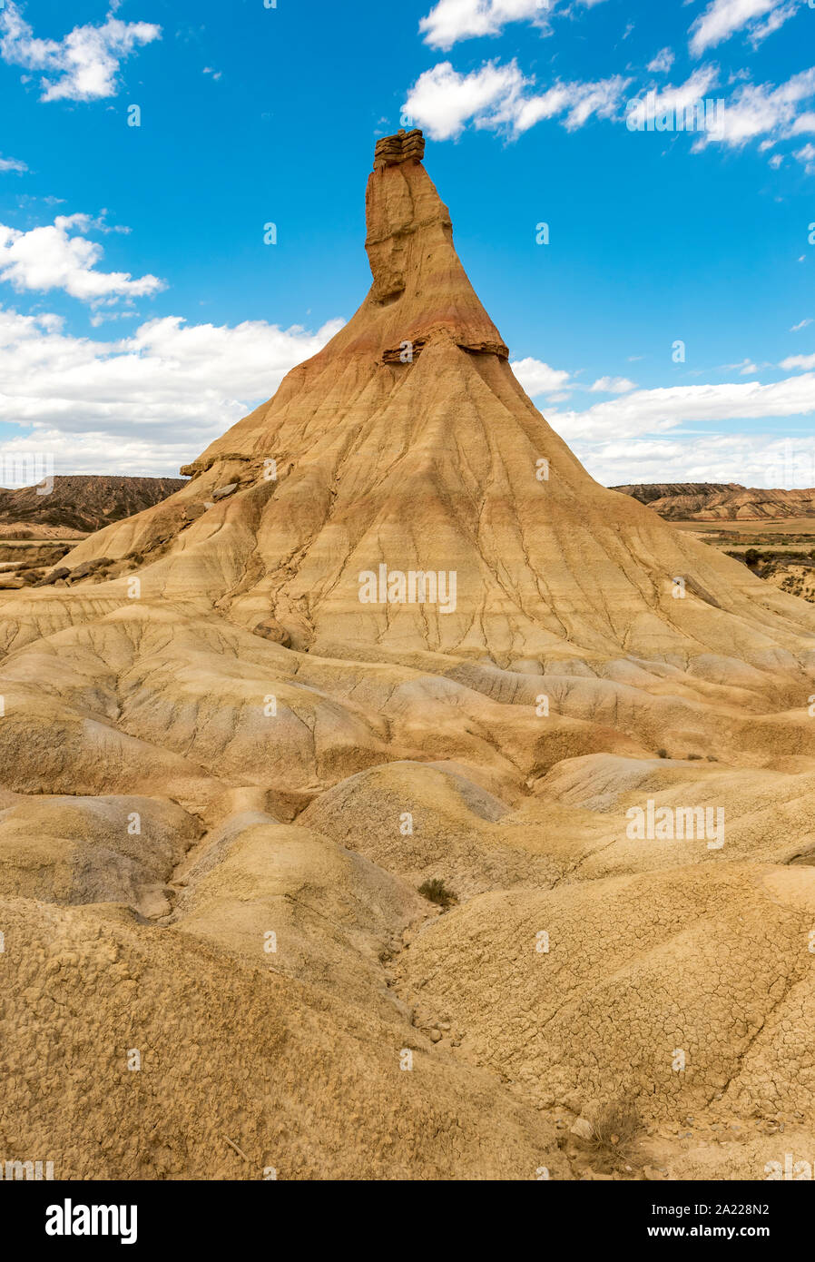 Castil de Tierra (Castildetierra) rock formation, Désert de Bardenas Reales, Navarre, Espagne Banque D'Images