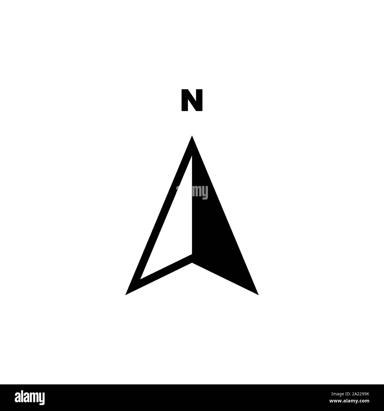 L'icône flèche nord compas symbole. Vector EPS10 Illustration de Vecteur