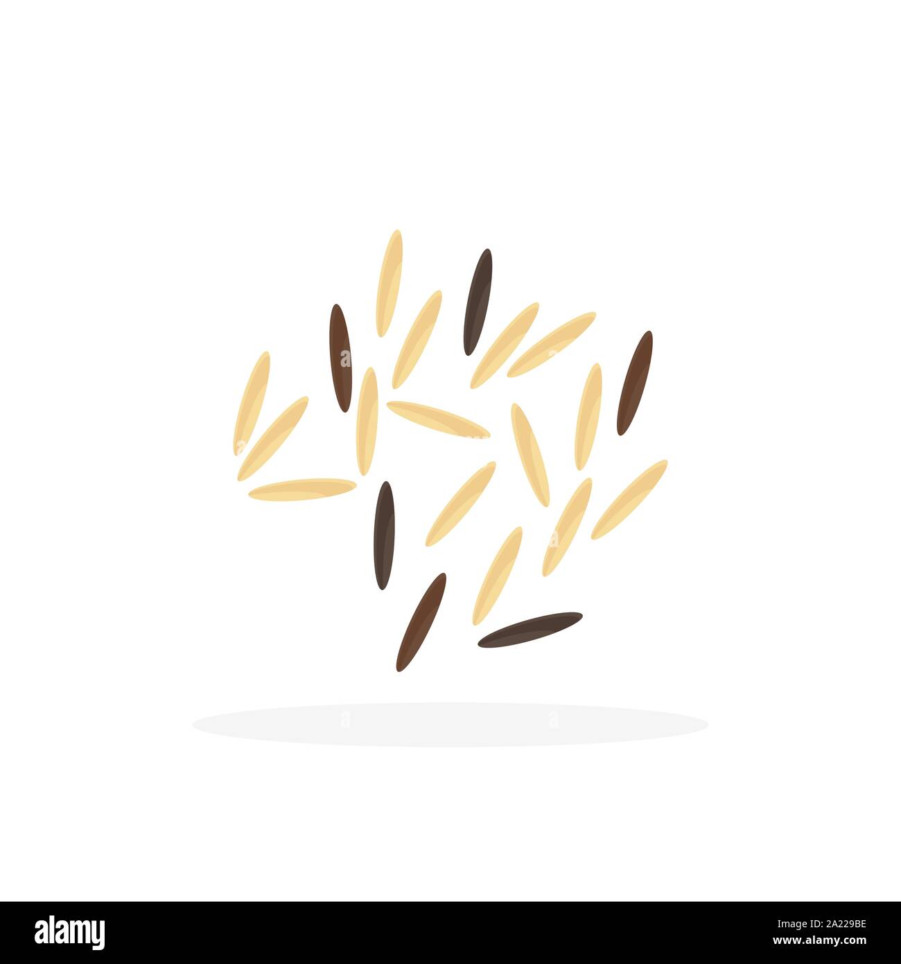 Grains de riz avec l'icône de l'ombre. Vector EPS10 Illustration de Vecteur