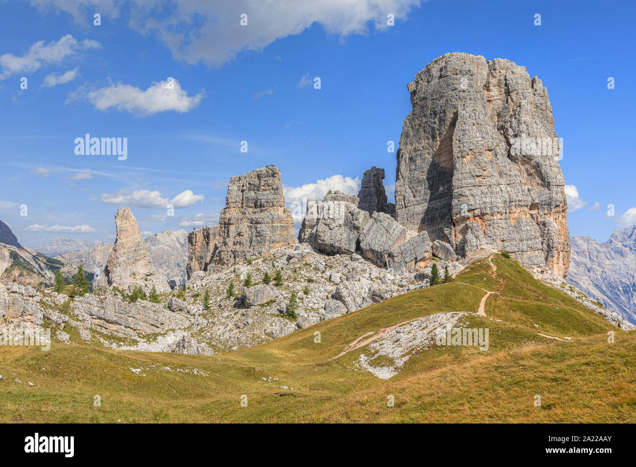 Cinque Torri, Cortina d'Ampezzo, Belluno, Vénétie, Dolomites, Italie, Europe Banque D'Images