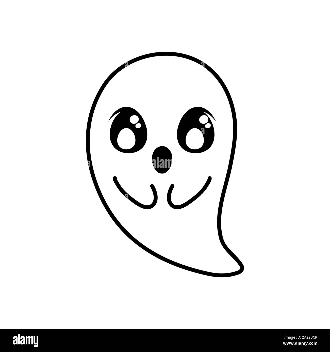 Drôle halloween ghost sur fond blanc vector illustration design Illustration de Vecteur